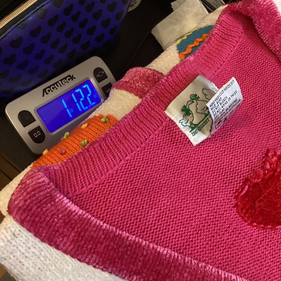 The Quacker Factory Womens Heart Sequin Cardigan Pink White Sweater 1X - Picture 15 of 15